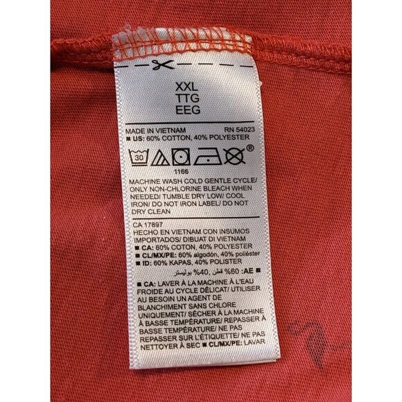 Old Navy Mens Polo Golf Shirt XXL Orange Flamingo Print Short Sleeve Stretch Fun - Picture 5 of 5